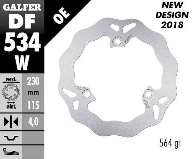 Galfer Bremseskive, W, Fast, 230x4mm 