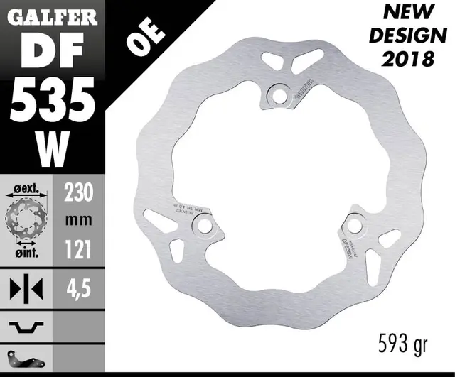 Galfer Bremseskive, W, Fast, 230x4.5mm 