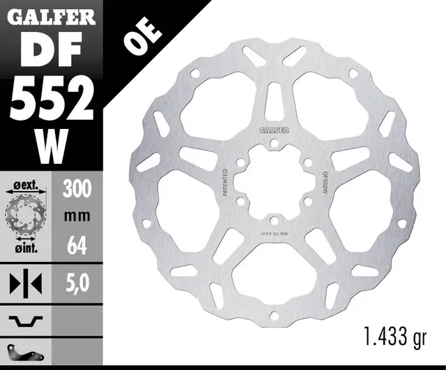 Galfer Bremseskive, W, Fast, 300x5mm 