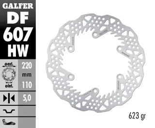 Galfer Bremseskive SHARK, Fast &#248;220x5mm Enduro Bak, &#248;220x5mm