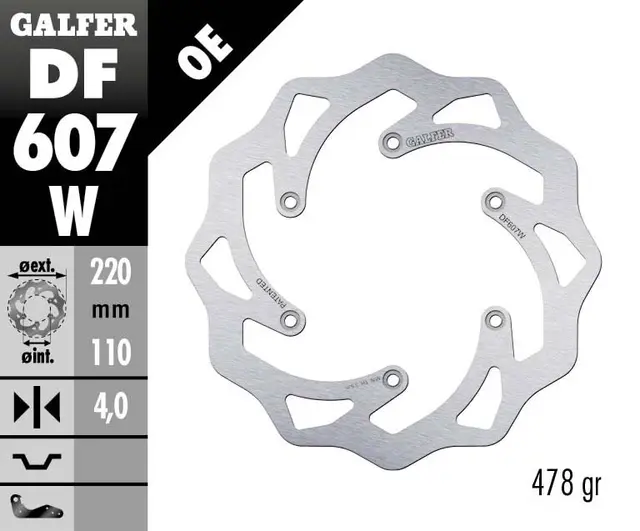 Galfer Bremseskive, W, Fast, 220x4mm 