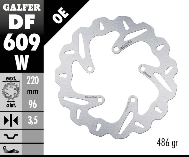 Galfer Bremseskive, W, Fast, 220x3mm 