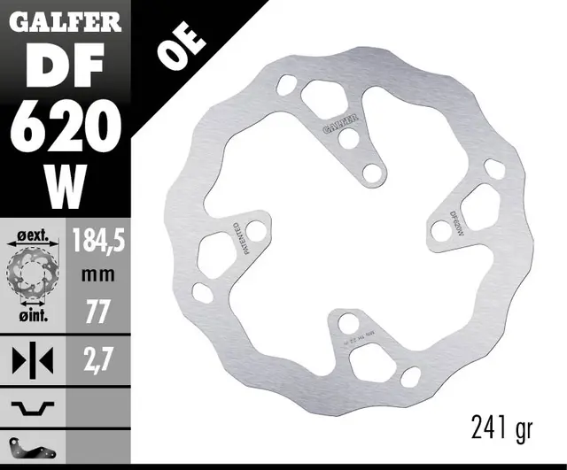 Galfer Bremseskive, W, Fast, 185x2,7mm 