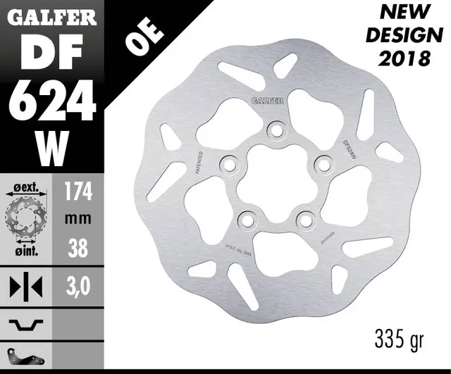 Galfer Bremseskive, W, Fast, 174x3mm 