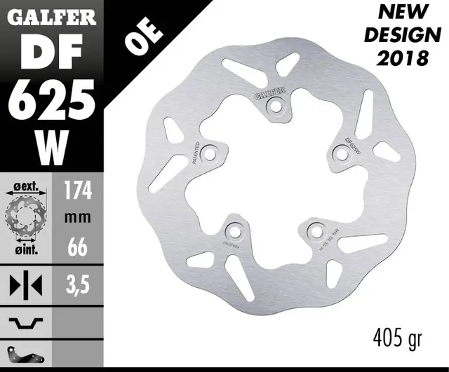 Galfer Bremseskive, W, Fast, 174x3mm 
