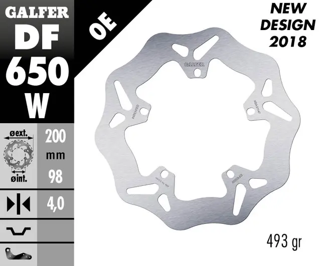 Galfer Bremseskive, W, Fast, 200x4mm 