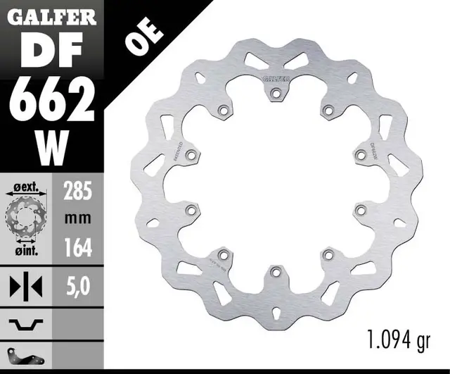 Galfer Bremseskive, W, Fast, 285x5mm 