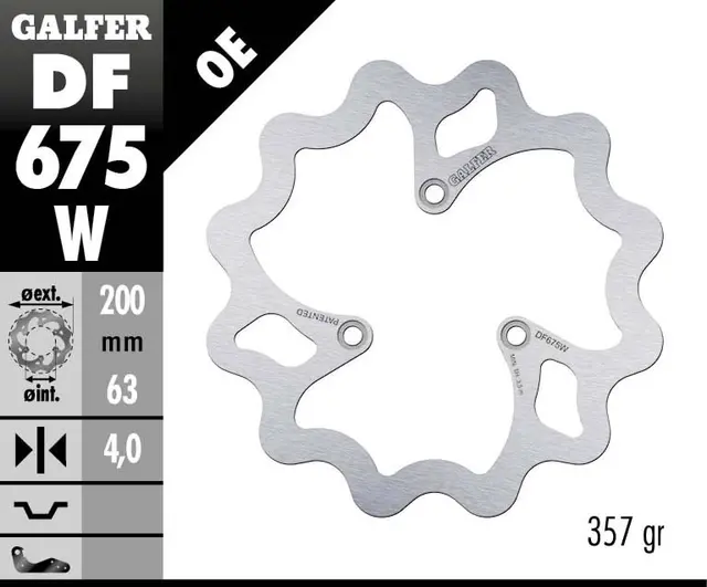 Galfer Bremseskive, W, Fast, 200x4mm 