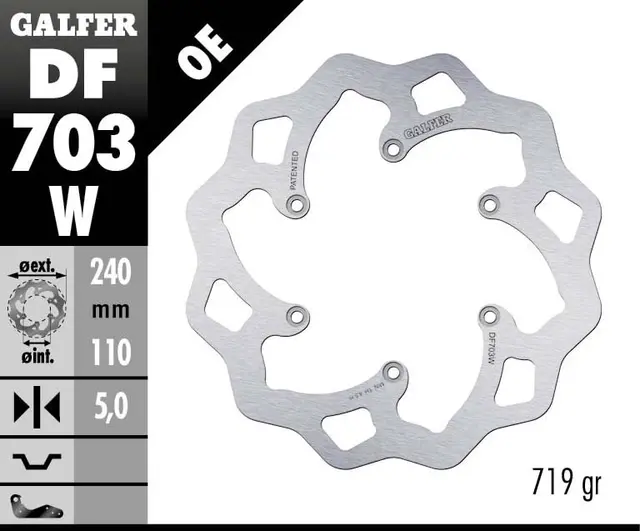 Galfer Bremseskive, W, Fast, 240x5mm 