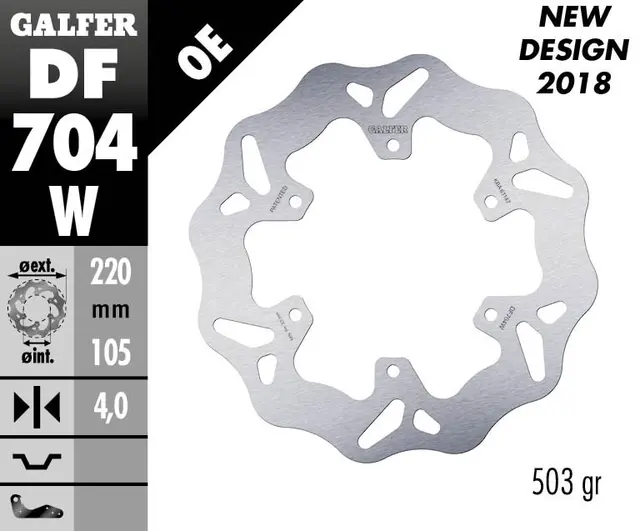 Galfer Bremseskive, W, Fast, 220x4mm 