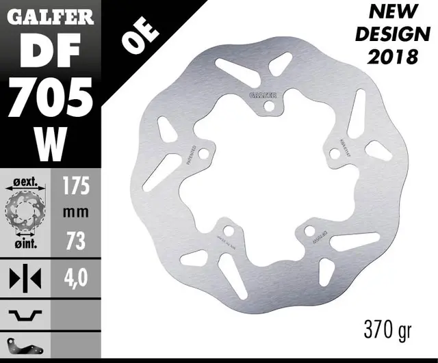 Galfer Bremseskive, W, Fast, 175x4mm 