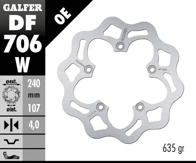 Galfer Bremseskive, W, Fast, 240x4mm 