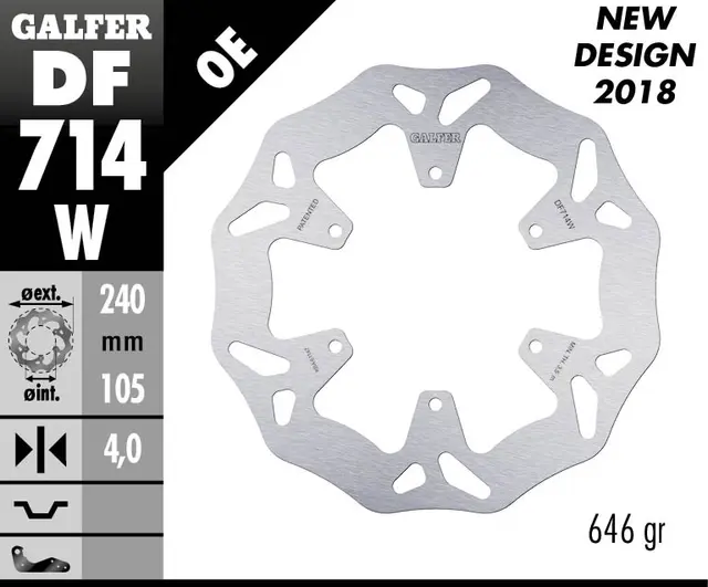Galfer Bremseskive, W, Fast, 240x4mm 