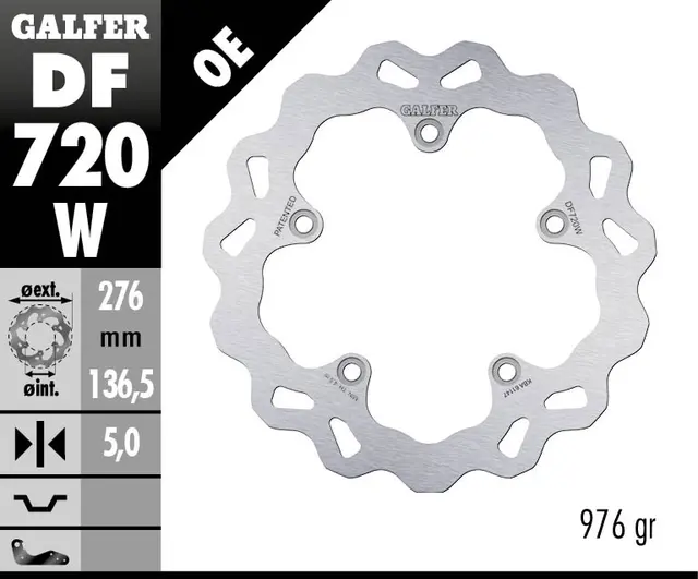 Galfer Bremseskive, W, Fast, 276x5mm 