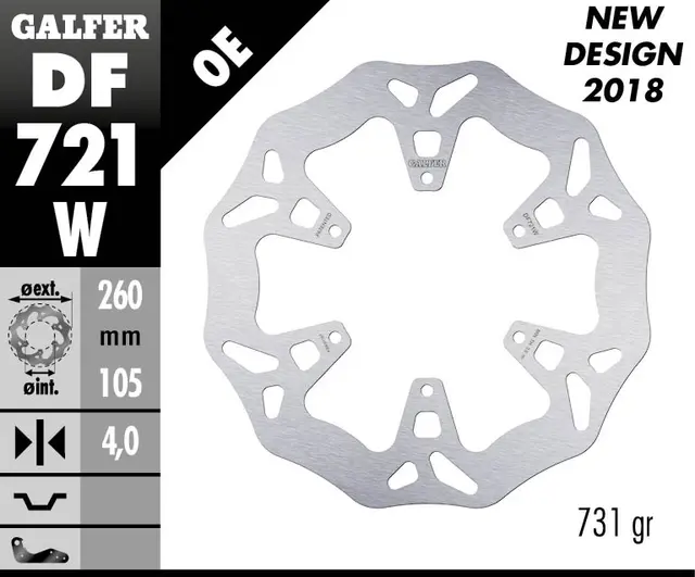 Galfer Bremseskive, W, Fast, 260x4mm 