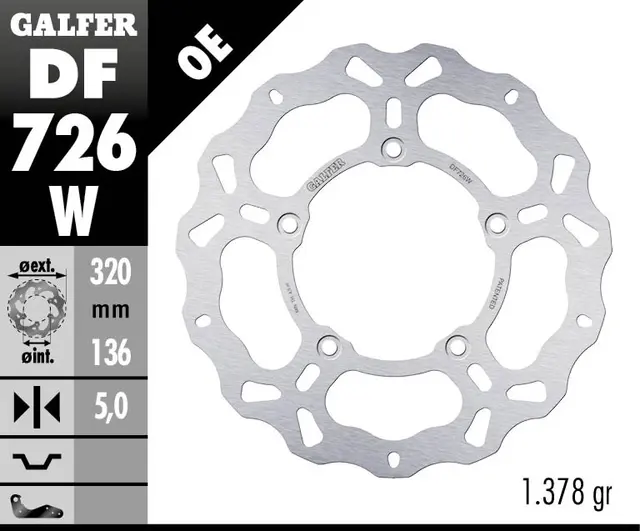 Galfer Bremseskive, W, Fast, 320x5mm 