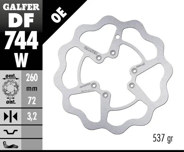 Galfer Bremseskive, W, Fast, 260x3,2mm 