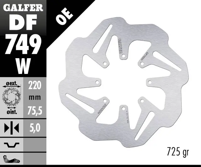 Galfer Bremseskive, W, Fast, 220x5mm 