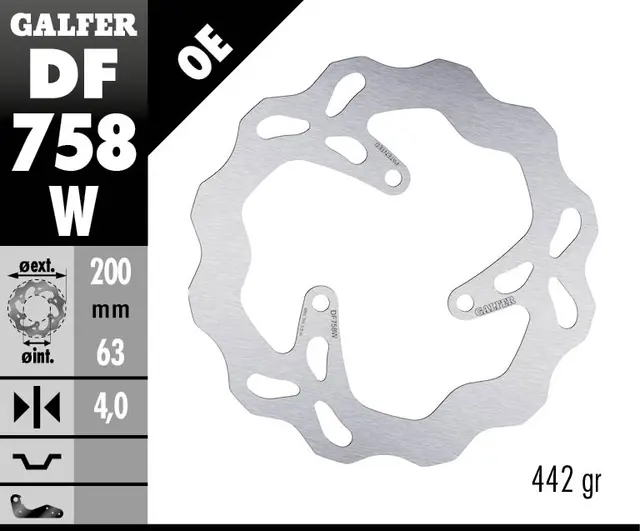 Galfer Bremseskive, W, Fast, 200x4mm 