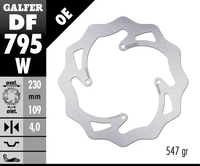 Galfer Bremseskive, W, Fast, 230x4mm 