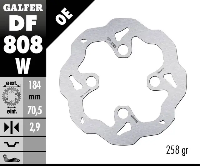 Galfer Bremseskive, W, Fast, 184x2,9mm 