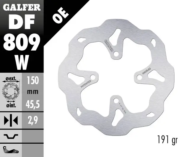 Galfer Bremseskive, W, Fast, 150x2,9mm 