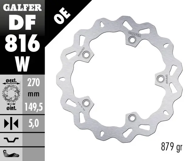 Galfer Bremseskive, W, Fast, 270x5mm 