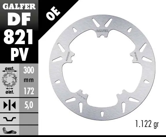 Galfer Bremseskive, Rund, Bane, 300x5mm 