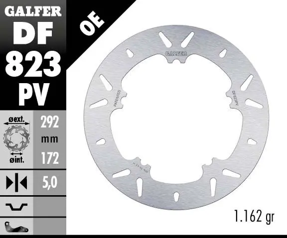 Galfer Bremseskive, Rund, Bane, 292x5mm 