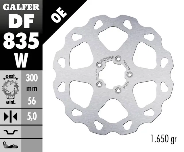 Galfer Bremseskive, W, Fast, 300x5mm 