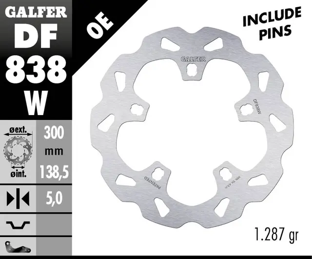 Galfer Bremseskive, W, Fast, 300x5mm 
