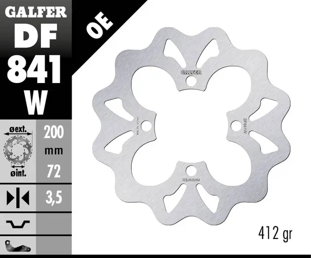 Galfer Bremseskive, W, Fast, 200x3,5mm 