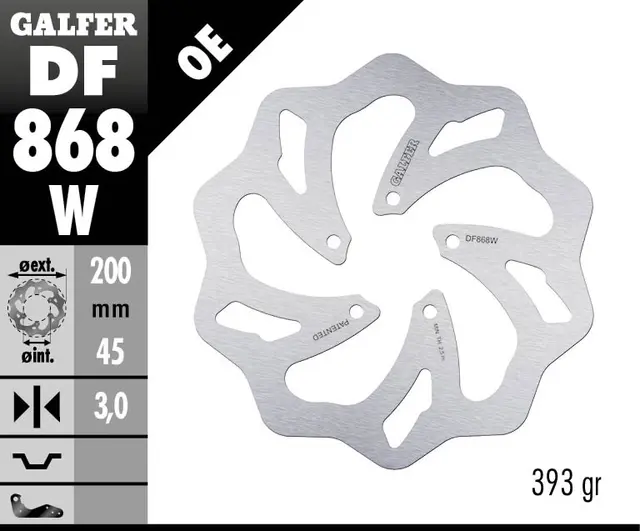 Galfer Bremseskive, W, Fast, 200x3mm 