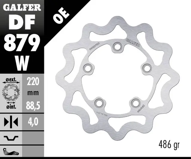 Galfer Bremseskive, W, Fast, 219,5x4mm 