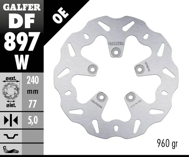Galfer Bremseskive, W, Fast, 240x5mm 