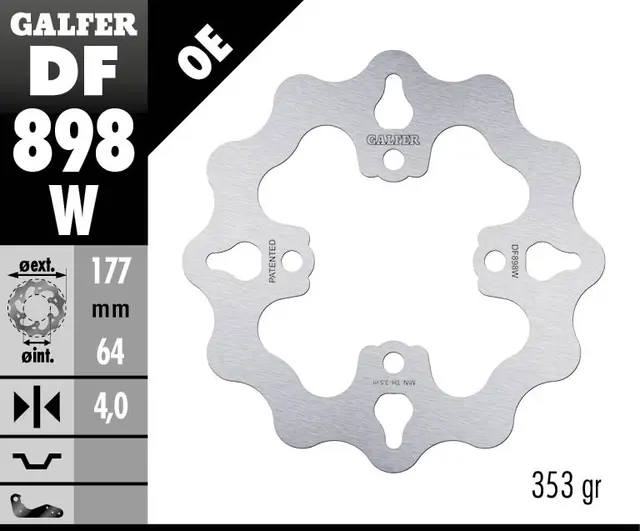 Galfer Bremseskive, W, Fast, 177x4mm 