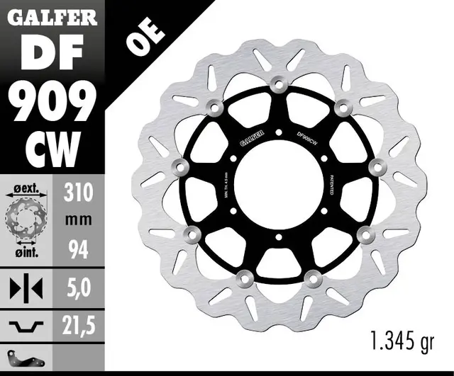 Galfer Bremseskive W, Flytende Kompl. (C. Alu.) 310x5mm 