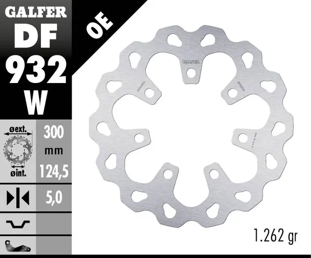 Galfer Bremseskive, W, Fast, 300x5mm 