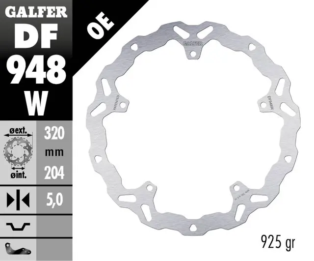Galfer Bremseskive, W, Fast, 320x5mm 