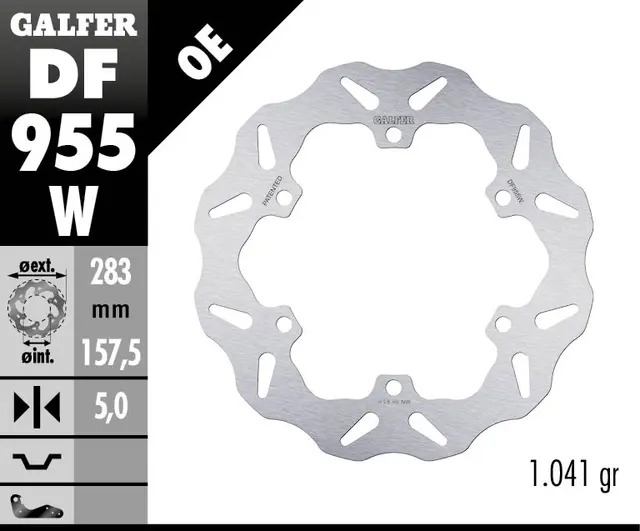 Galfer Bremseskive, W, Fast, 283x5mm 