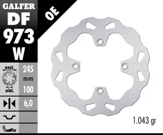 Galfer Bremseskive W, Fast