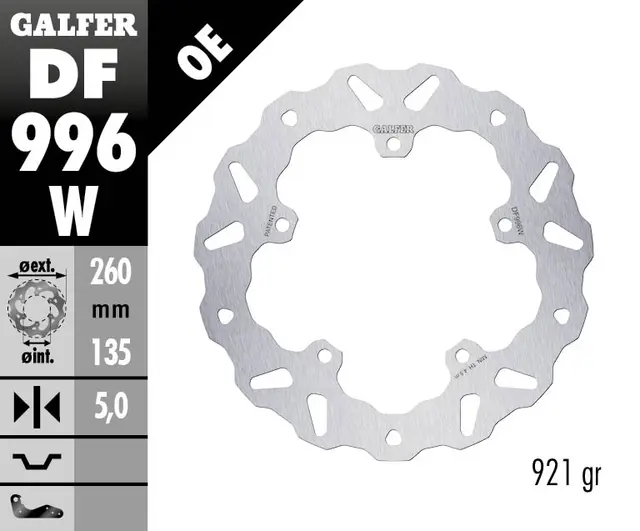 Galfer Bremseskive, W, Fast, 260X5mm 