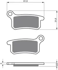 Goldfren Bremseklosser - Gas/Gas/HQ/KTM CR/TC/65, SX65/85, Front/Bak