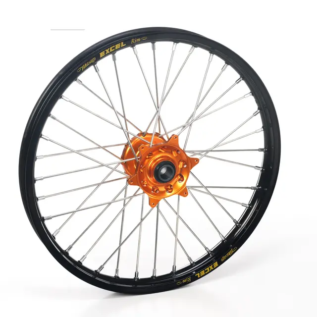 Haan Framhjul 12x1,60-Lav GG/KTM/HQ 50cc Sort Ring,Oransje Nav, Std Eiker/Nippler 