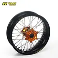 Haan Bakhjul 17x5.00 - GG/KTM/HU/HQ Sort Ring, Oransje Nav, 20 mm Aksel