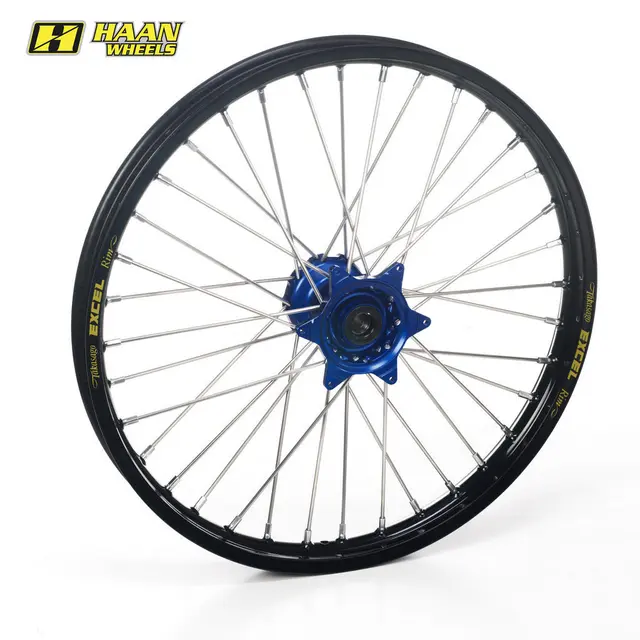 Haan Framhjul 17x3,50- Yamaha Tenere/XTZ Sort Felg/Eiker, Blått Nav/Nippler 