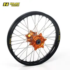 Haan Bakhjul 12x1,60- GG/HQ/KTM 65cc Svart Ring, Oransje Nav
