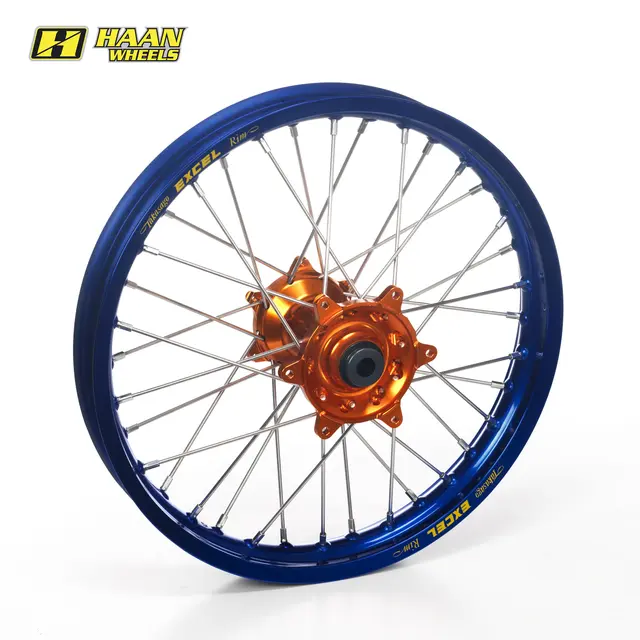 Haan Bakhjul 18x2,15 - KTM/Husaberg/HQ Blå Ring, Oransje Nav, 20mm Aksel 