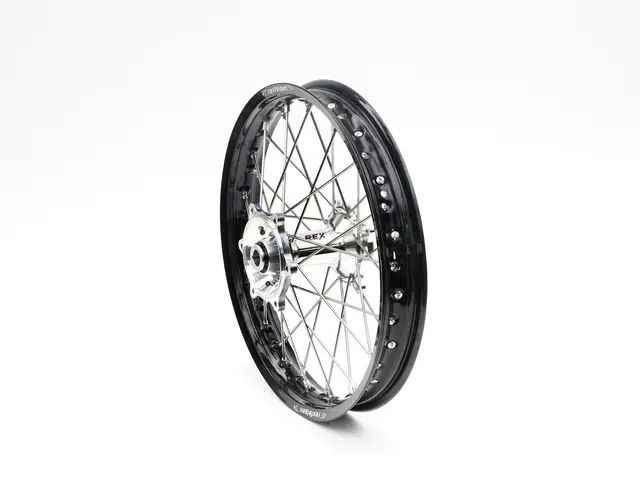 REX 19x1,85 Honda Bakhjul - 25mm aksel Sort Felgring m/ Sølv Nav CRF250 14-> 