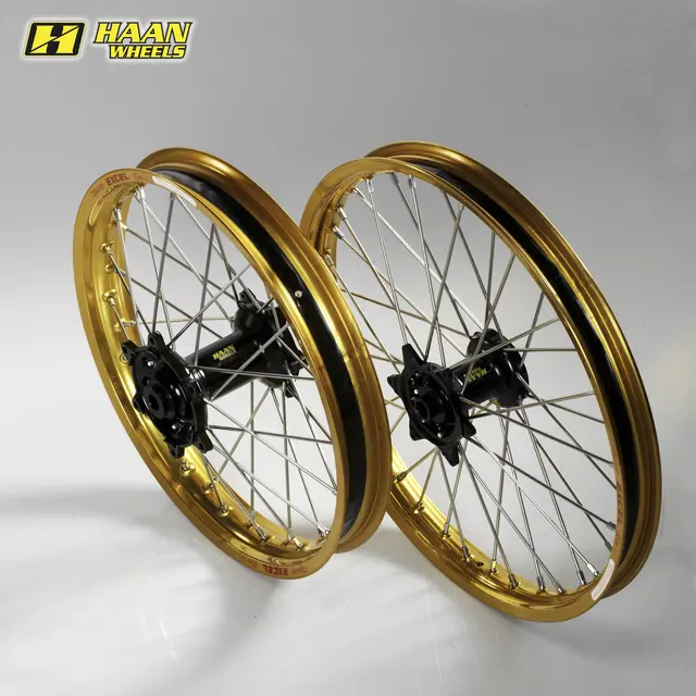 Haan Framhjul 21x1,85- Yamaha Tenere/XTZ Gull Felgring/Svart Nav, Std.Eiker/Nippl 